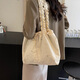 滕閣廂 帆布包 單肩包女大容量上班通勤托特包夏天韓系慵懶風(fēng)學(xué)生手提包 米白色