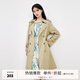 秋水伊人高級(jí)感長(zhǎng)風(fēng)衣春秋新款雙排扣氣質(zhì)工裝復(fù)古通勤長(zhǎng)風(fēng)衣 軍綠 L