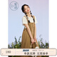 紫涵（ZIHAN）紫涵T恤背帶褲套裝女夏季簡約短袖上衣連體闊腿褲兩件套 卡其 S
