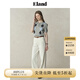 ELAND【100%棉】衣戀針織T恤女polo領(lǐng)貝殼扣菱格紋短袖2025夏新款 中灰色(18)M/Grey-A款F24E03 S /160