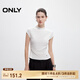 ONLY2025春季新款百搭舒適純色修身顯瘦小高領(lǐng)T恤女|125101013 S00 白色 L