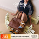 簡(jiǎn)·佰格（JONBAG）隨心雙袢手提托特包植鞣2025新款送女友禮物高級(jí)感單肩包通勤百搭 榛果棕+木緣珠語(yǔ)掛飾