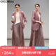 COCOBELLA光澤感重工壓褶百褶裙女時(shí)尚優(yōu)雅大擺半身裙HS7070 玫瑰粉 M