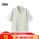森馬（Semir）短袖襯衫男松弛肌理感度假風(fēng)襯衣2025夏上衣純色百搭109325104103