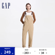 Gap女裝拼接可調節(jié)背帶褲寬松休閑工裝風長褲639356 卡其色 175/74A(XL) 亞洲尺碼