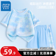 真維斯兒童套裝夏季新款女童扎染冰感短袖中大童防曬戶外運(yùn)動短褲薄款潮 【扎染冰感套裝】休閑透氣17 130 45-56斤