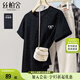 絲柏舍休閑T恤2025夏裝新款女裝蝴蝶結(jié)刺繡圓領(lǐng)顯瘦簡(jiǎn)約上衣