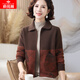 俞兆林（YUZHAOLIN）媽媽裝毛呢外套女翻領(lǐng)2024新款中年婦女春秋冬季洋氣呢子上衣短款 Alv39341162 咖色外套 M  建議80-100斤
