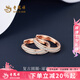 老鳳祥復(fù)古圓圈耳扣S925銀耳環(huán)女滿鉆圓形小眾耳釘滿鉆純銀耳圈輕奢耳飾 【老鳳祥禮盒】復(fù)古圓圈耳扣