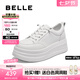 百麗（Belle）厚底增高小白鞋女2025秋新商場(chǎng)同款簡(jiǎn)約百搭休閑鞋E3P1DCM5 白色 37