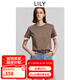 LILY2025夏新款復(fù)古簡(jiǎn)約氣質(zhì)正肩休閑合身百搭通勤短袖T恤上衣女 710咖啡 M