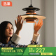 迅澤中古餐廳吊燈 設(shè)計(jì)師ph5飛碟燈復(fù)古侘寂風(fēng)餐桌飯廳燈廣東中山燈具 全光譜_黑+胡桃木_35cm_單色暖光