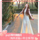 GUYN白色連衣裙女高級感2025新款夏季絕美氣質(zhì)收腰韓系薄紗仙女度假裙 白色 S 均碼