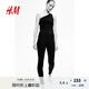 H&M女裝牛仔褲秋季時尚加高腰及踝修身打底長褲1152457 黑色 L 170/88