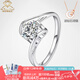 AVHE鉑金白戒指鉆戒 人工培育鉆石六爪戒鉆飾結(jié)婚禮物送女白金七夕 鉑金培育鉆戒-天使之吻 1克拉培育鉆石(D/VVS1/3EX/N)