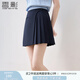 香影a字百褶半身裙女小個子2025夏裝新款藏青短裙修身法式西裝裙 藏青 S 155/80A/85-95斤