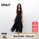 ONLY2025夏季新款浪漫法式V領(lǐng)修身中長裙無袖連衣裙女|125207042 E39俊黑色 L
