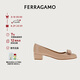 菲拉格慕（Ferragamo）女士骨色/米色Vara蝴蝶結高跟鞋 0753641_1D _ 65 禮物送女友