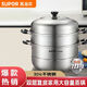 蘇泊爾（SUPOR）蒸鍋雙層304不銹鋼高拱蓋湯鍋蒸煮鍋蒸籠復底電磁爐燃氣通用 SZ26C1【高拱蓋雙層】 26cm