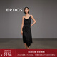 ERDOS 春夏桑蠶絲A字裙吊帶連衣裙極簡一字領(lǐng)知性修身女連衣裙 藏藍(lán) M 160/84A