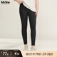 MsShe【輕運(yùn)動(dòng)九分鯊魚(yú)褲】大碼女裝2025秋裝胖mm收腹提臀打底褲 黑色現(xiàn)貨 2XL