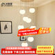 鹿屋復式樓長吊燈樓梯間北歐輕奢簡約現(xiàn)代小loft公寓別墅中空客廳燈具 銀色12頭【直徑50CM】三色