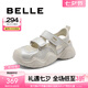 百麗（Belle）老爹運(yùn)動涼鞋女透氣網(wǎng)面休閑涼鞋B1904BQ4 米白 37 (235mm)