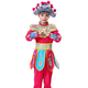 兒童說(shuō)唱臉譜戲曲京劇豫劇刀馬旦戲服武生演出服花木蘭戲劇演出服 玫紅衣服加頭飾 170