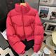 AEMAPE高級感棉衣新款2025短款面包服設(shè)計(jì)感小眾羽絨棉服oversize女 玫紅色 L 建議110-120斤