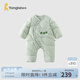 童泰（TONGTAI）嬰兒羽絨連體衣寶寶厚款鴨絨服男童女童外出防風(fēng)衣服哈衣爬服 松石藍(lán) 90 cm(充絨81g)