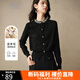 晚白【專享】釘珠羊毛針織衫女洋氣時尚設(shè)計感簡約氣質(zhì)百搭毛衣上衣 黑色 M