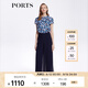 PORTS寶姿女士休閑褲春夏時尚飄逸雪紡闊腿褲LM8P062KWP052 丈青 XXS (0)