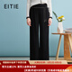 愛特愛（EITIE）鏈條裝飾舒適肌理垂墜顯瘦闊腿高腰休閑褲夏季新款B2405306 極簡黑20 L 165