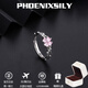 凰飾麗（PHOENIXSILY）戒指女款鉆戒999純銀開口可調(diào)節(jié)送女生女朋友生日禮物實用高端  四葉草【粉鋯】