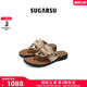 SugarSu 25年夏季新款度假沙灘夾腳編織時(shí)尚人字涼拖鞋外穿女 黃色 36