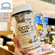 樂扣樂扣（LOCK&LOCK）女式上班族水杯2025新款高顏值雙層玻璃杯帶把手茶水分離泡茶杯子 350ml白色面包把手雙層玻璃杯