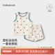 babylove寶寶背心套裝夏季家居衣服無(wú)袖t恤短褲兩件套可外出睡衣清涼夏裝 幸運星 90