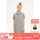 ELLE KIDS童裝 運(yùn)動(dòng)POLO領(lǐng)刺繡連衣裙女兒童夏季新款撞色休閑裙子 灰綠色 165 (M)