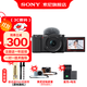 索尼（SONY）ZV-E10K APS-C半畫(huà)微單 爆款 vlog直播4K視頻側翻式液晶屏ZV-E10/ZV-E10L/ZV-E10K 【政府補貼】 黑色K套機【皮套+電池+充電器+腕帶+8】