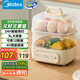 美的（Midea）【國家補(bǔ)貼】煮蛋器蒸蛋器雙層家用迷你小蒸鍋 早餐雞蛋羹自動(dòng)斷電防干燒便攜式家用MZ-ZDE2015D