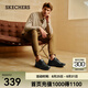 斯凱奇（Skechers）夏季男鞋休閑皮鞋商務(wù)鞋通勤鞋德比鞋黑色軟底舒適上班板鞋 全黑色/BBK 42