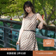 moussy 2025夏季新品復(fù)古港風(fēng)菱格紋無袖連衣裙女028ISA33-3961 065花紋棕色 S