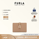 芙拉（FURLA）【禮物】Flow牛皮小號女士短款雙折錢包卡包卡夾證件收納包 灰褐色