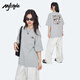 MJ STYLE純棉短袖t恤女2025夏季美式復(fù)古辣妹ins風(fēng)潮流休閑百搭寬松款半袖