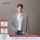 Calvin KleinJeans25秋季新款男士休閑學(xué)院ck字母提花紐扣V領(lǐng)針織開(kāi)衫外套 P7E-英雄灰 M
