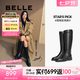 百麗（Belle）七夕禮物周雨彤秦嵐同款雙子星騎士女商場(chǎng)款長(zhǎng)靴B9V1DDG4預(yù)售 經(jīng)典版-黑色 38