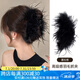 向晚發(fā)夾抓夾羽毛泡泡紗蝴蝶結(jié)發(fā)夾女后腦勺盤發(fā)抓夾鯊魚夾發(fā)飾禮物