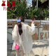 萬欣兒韓系穿搭白色波點(diǎn)襯衫女夏季設(shè)計(jì)感開叉襯衣松弛慵懶顯瘦外套上衣 白色襯衫 M 建議90-105斤