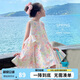圖圖小象女童連衣裙兒童公主裙蝴蝶結(jié)背心裙碎花裙 粉色  160 身高約160cm