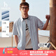 哈吉斯（HAZZYS）男裝 夏季【PHIZ系列】男襯衣工裝風(fēng)貼袋寬松短袖襯衫男 淺藍(lán)色LL L （175/96A 48）